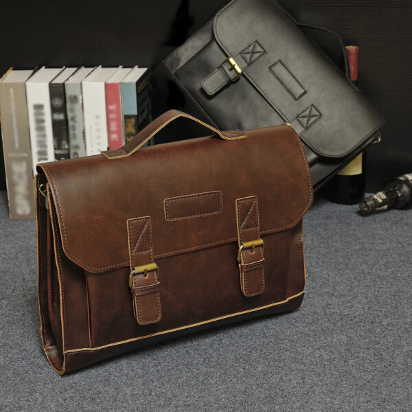 Crazy Horse Leather Handbag briefcase men's classic single shoulder bag